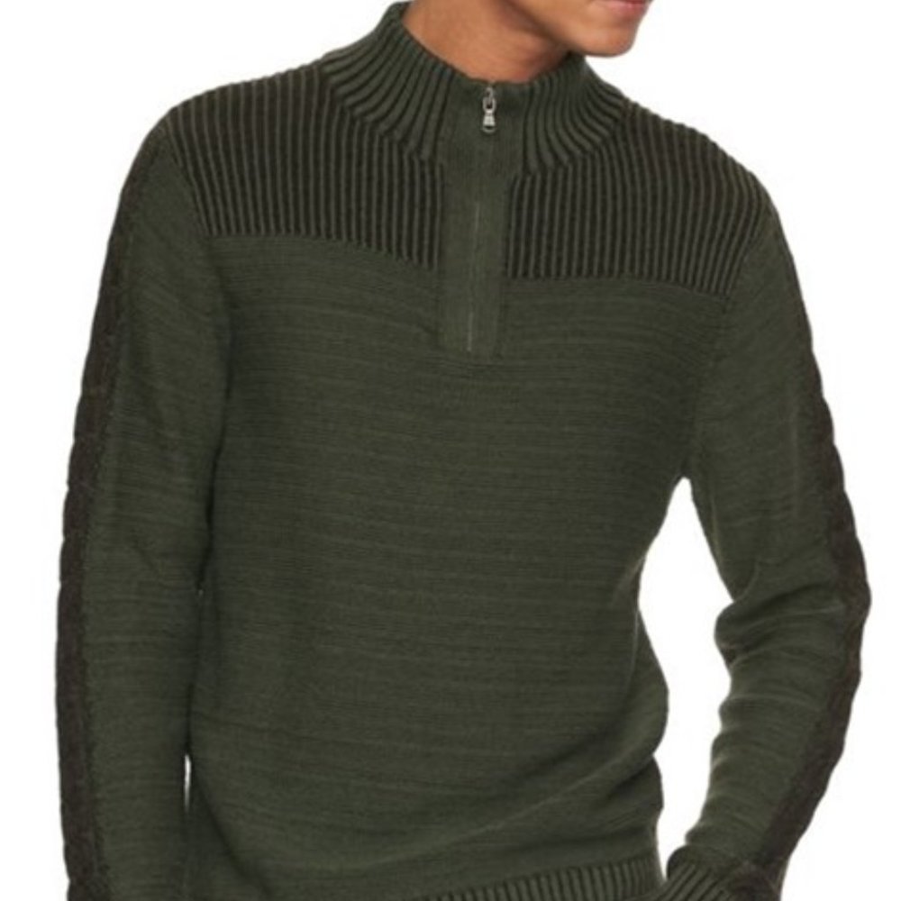 Mens Rock & Republic Long Sleeve Sweater Green